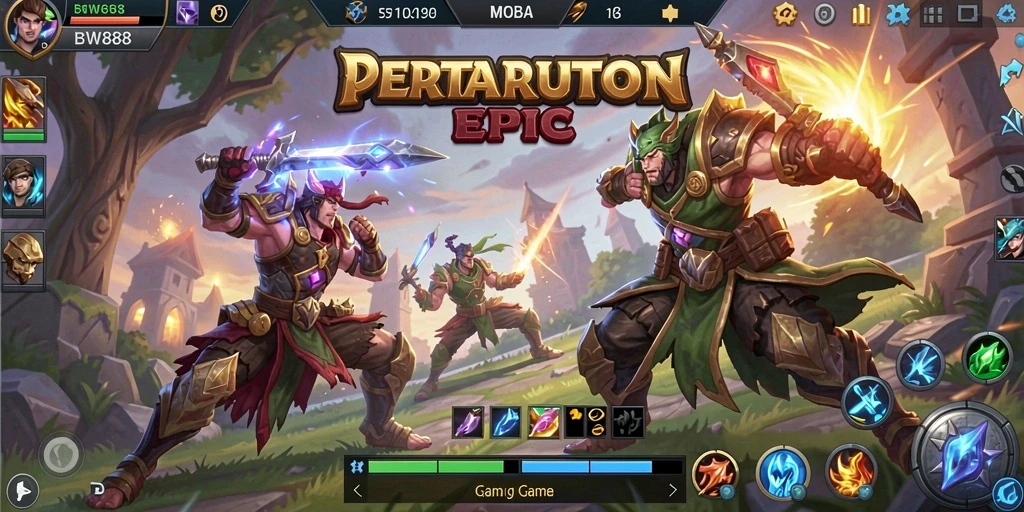 Screenshot gameplay BW888 yang menampilkan aksi seru dalam pertarungan MOBA.