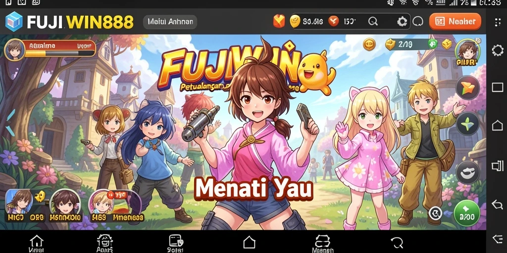 Tampilan gameplay yang penuh aksi dan karakter Anime menarik.