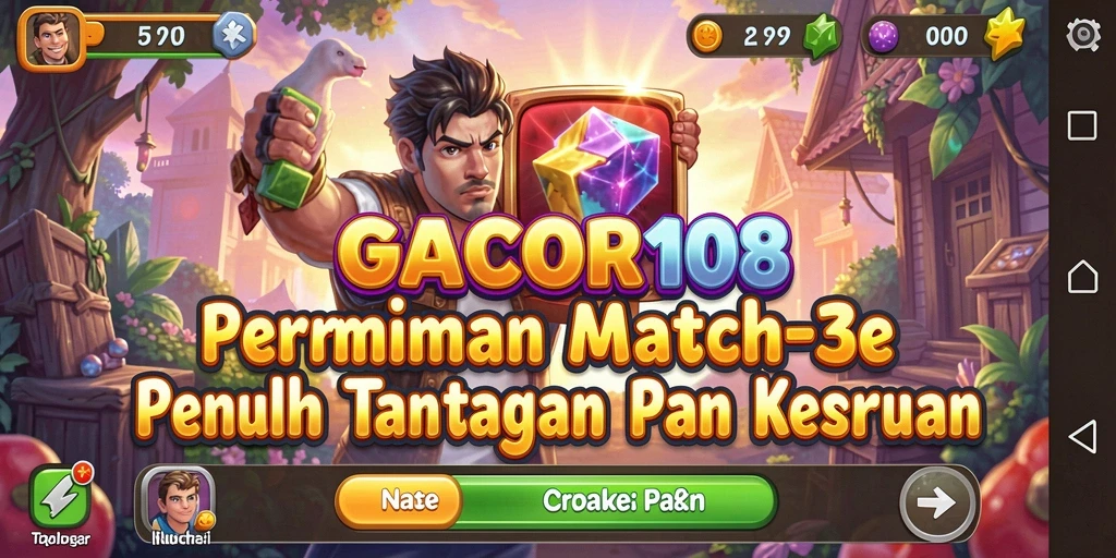 Screenshot GACOR108 yang menunjukkan gameplay Match-3 yang seru.