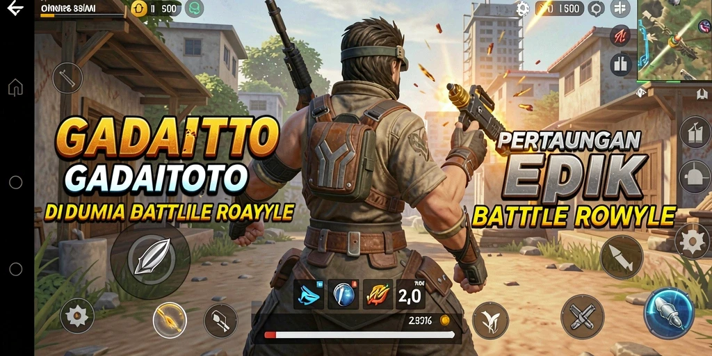Screenshot GADAITOTO menampilkan aksi pertarungan seru di arena Battle Royale.