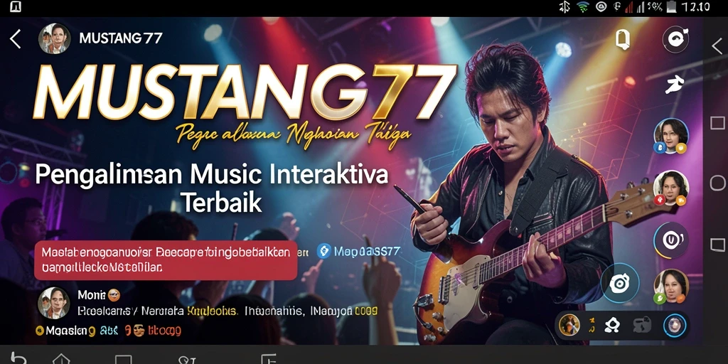 Screenshot gameplay <strong>MUSTANG77</strong> menunjukkan keseruan bermain musik bersama teman.