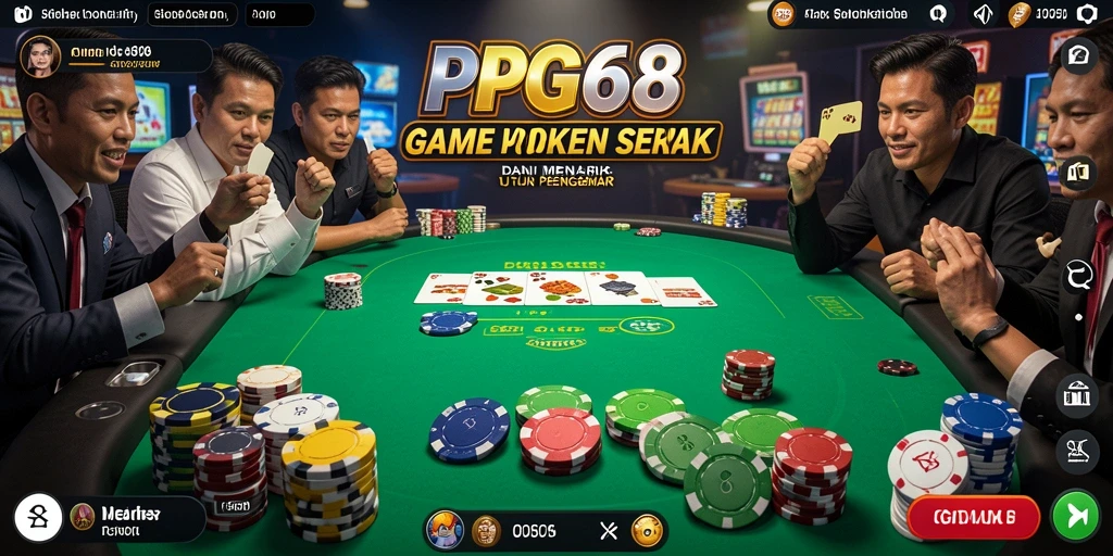 Tangkapan layar PGG68 menunjukkan suasana seru permainan poker.
