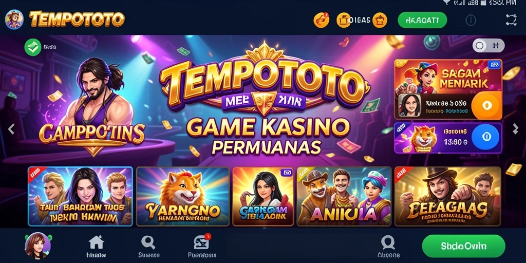 Screenshot gameplay TEMPOTOTO menampilkan aksi kasino yang seru.