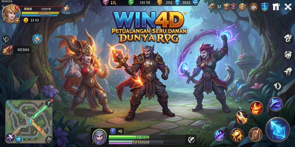 Tampilan gameplay WIN4D yang menakjubkan dengan pertarungan seru.